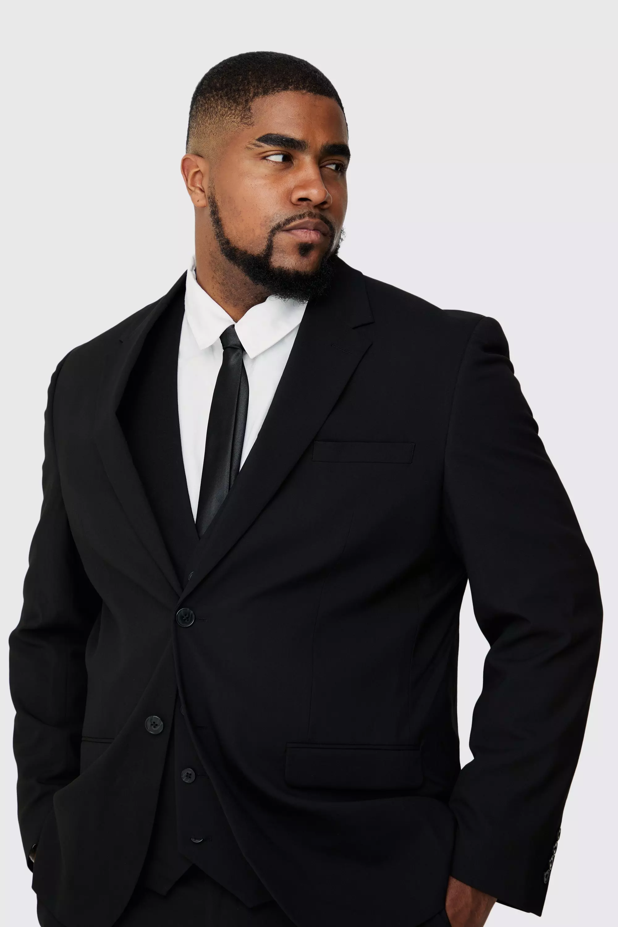 Plus Regular Fit Suit Jacket In Black alternative image