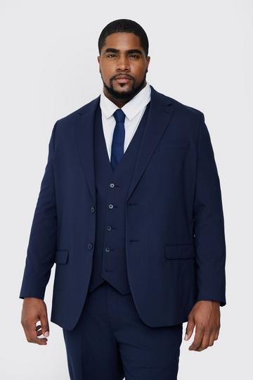 Navy Plus Regular Fit Suit Jacket In Navy