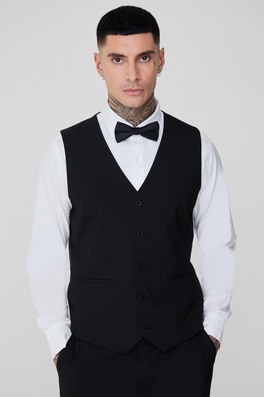 Tall Essential Waistcoat In Black image number 1