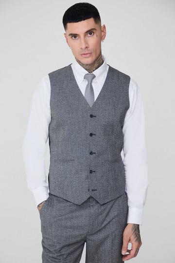 Grey Tall Mini Dogtooth Vest