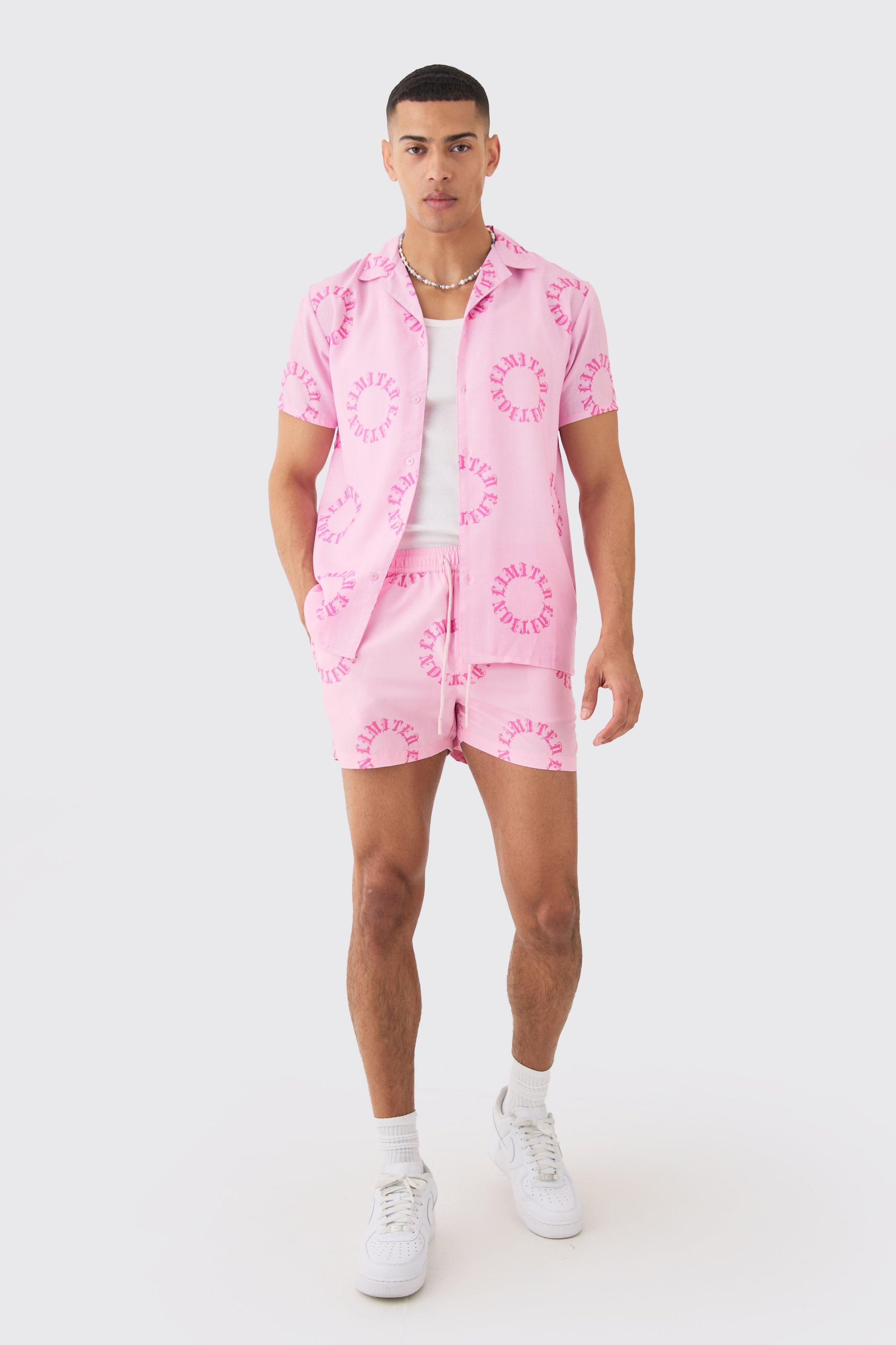 Ensemble imprimé avec chemise et short de bain