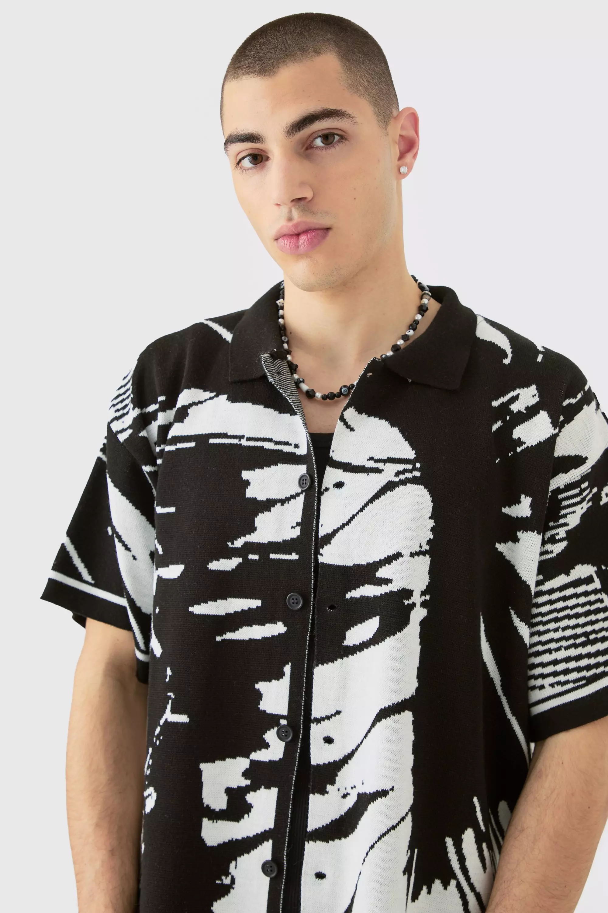 boohoo★Boxy アブストラクト シャツ＆ショート セットアップ Boohoo ME
