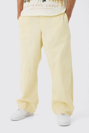 Ecru White Elasticated Waist Washed Baggy Parachute Pants