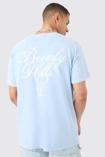 Blue Oversized Beverly Hills Washed T-shirt