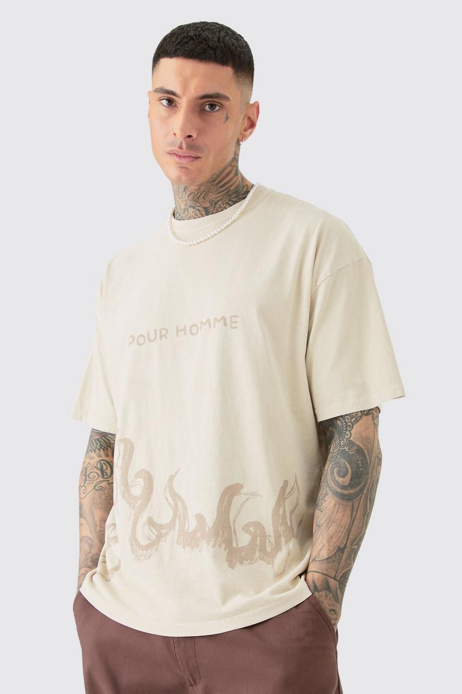 Stone Tall Oversized Pour Homme T-Shirt Met Print image number 1
