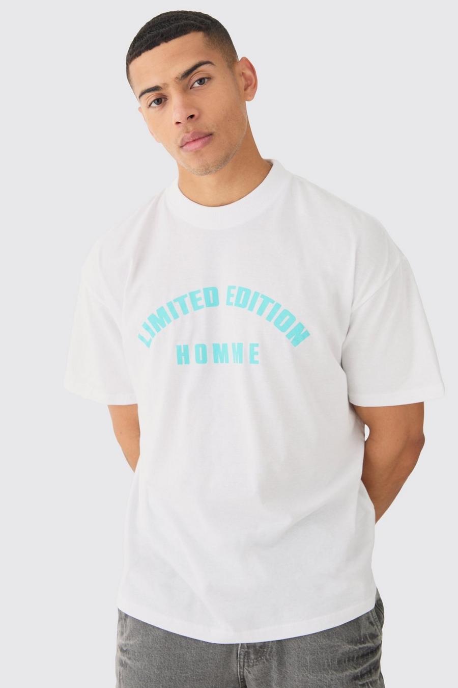 T-shirt oversize à inscription, White