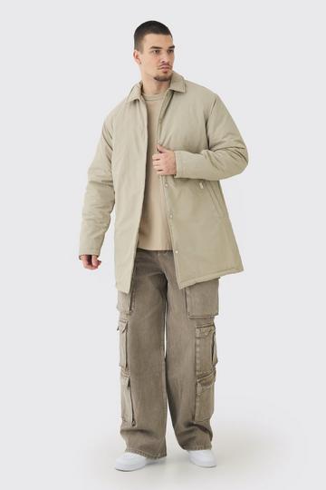 Tall Man Tab Crinkle Longline Mac In Sand sand