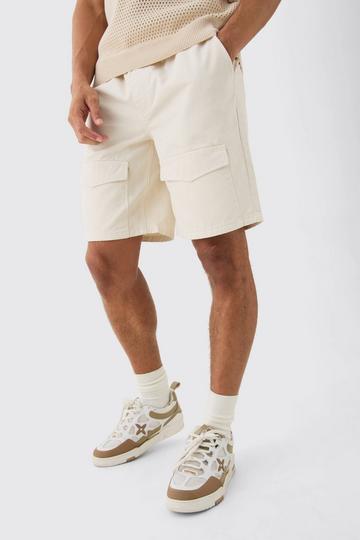 Elasticated Waist Relaxed Shorts ecru