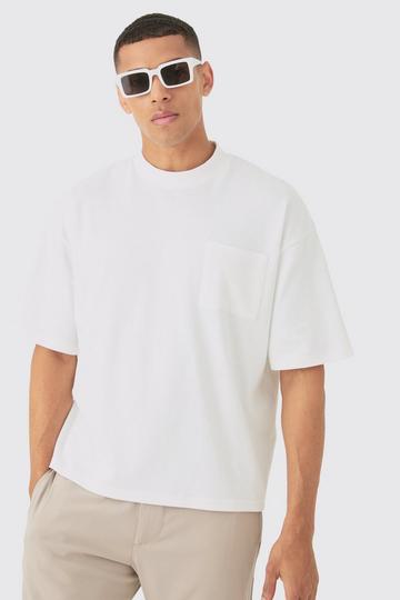 Oversized Boxy Fit Double Knit Mesh T-shirt ecru