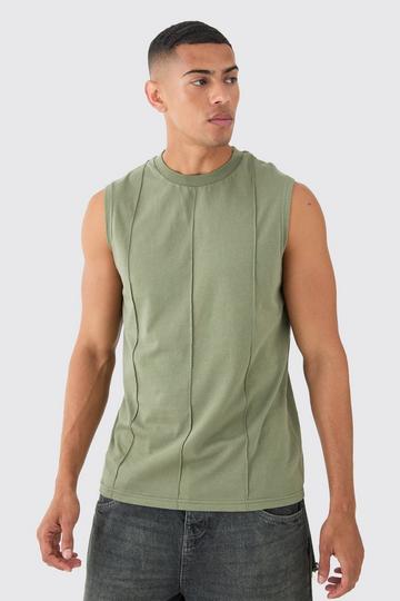 Khaki Pintuck Tank