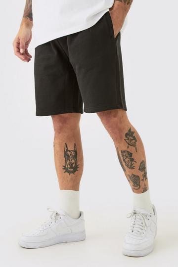 Black Relaxed Fit Super Heavyweight Jersey Short