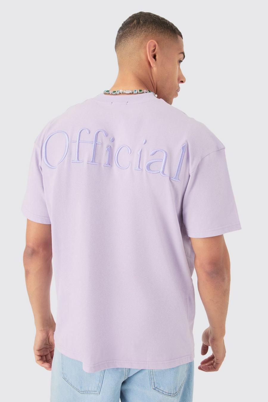 Lilac Oversized Dik Official T-Shirt Met Brede Nek