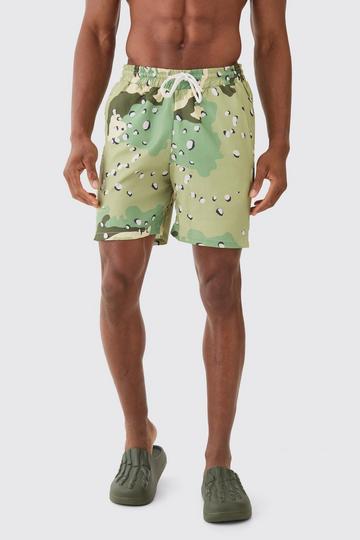 Mid Length Camo Ripstop Swim Short green