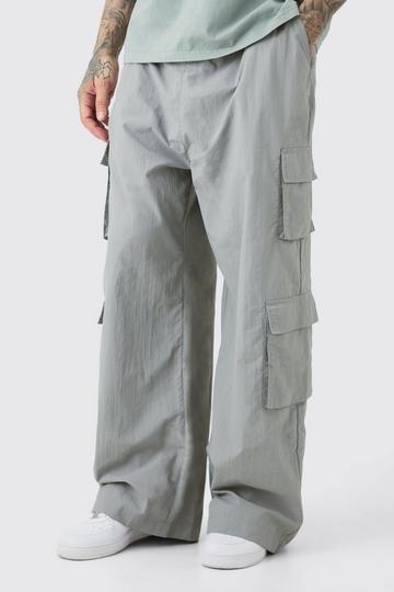 Tall Multi Pocket Parachute Trousers grey