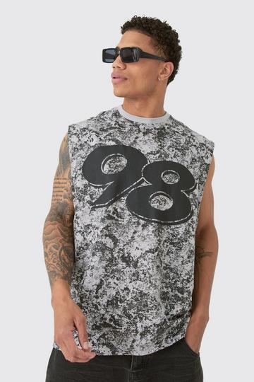 Oversized 98 Abstract Printed Tank black