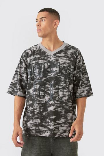 Oversized Football World Class Abstract Concrete T-shirt grey