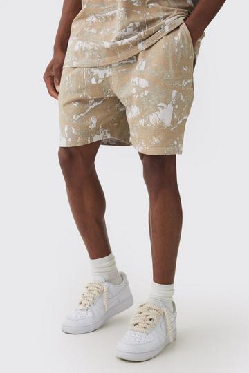 Baggy Volley Forest Shorts Met Print stone