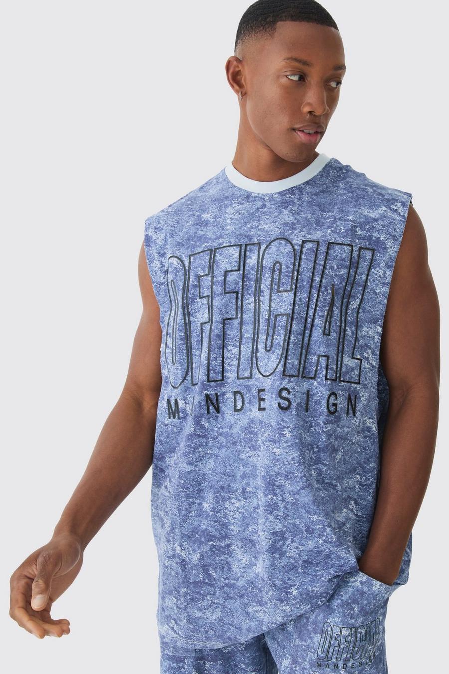 Blue Oversized Official Concrete Printed Tank image number 1