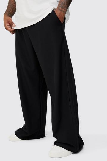 Plus Elasticated Waist Smart Relaxed Fit Trousers black