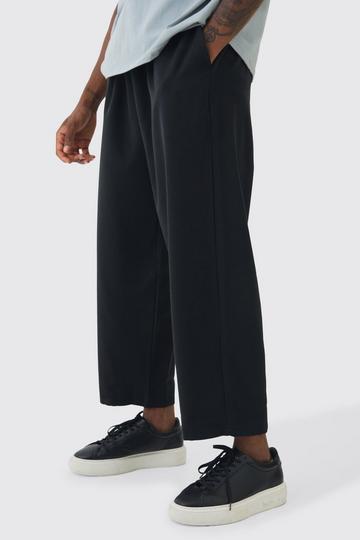 Tall Elasticated Waist Smart Split Hem Pants black