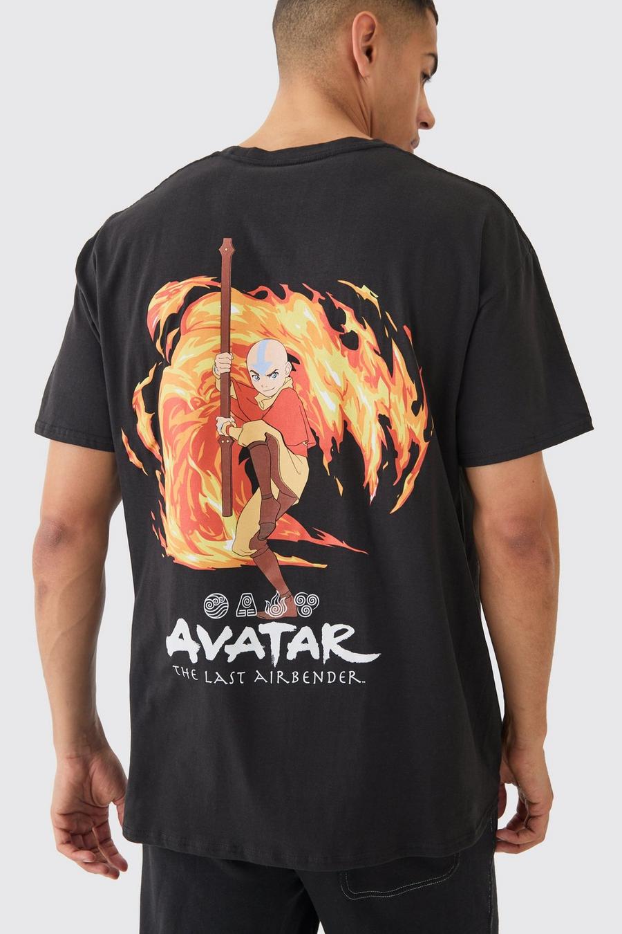 Black Oversized Avatar License T-shirt image number 1