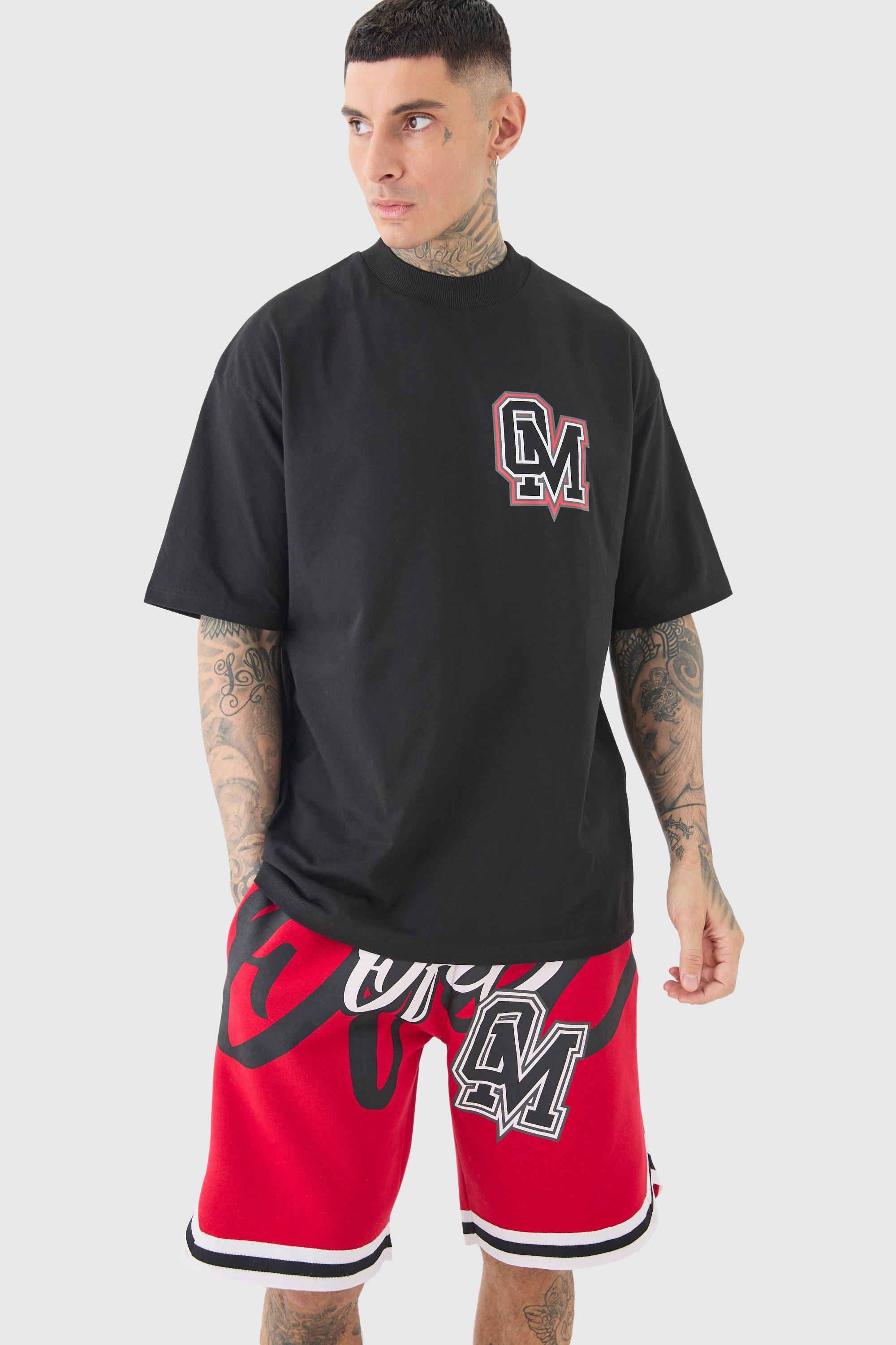 Tall Oversized OFCL Basketball T-shirt & Short Set | boohoo IL