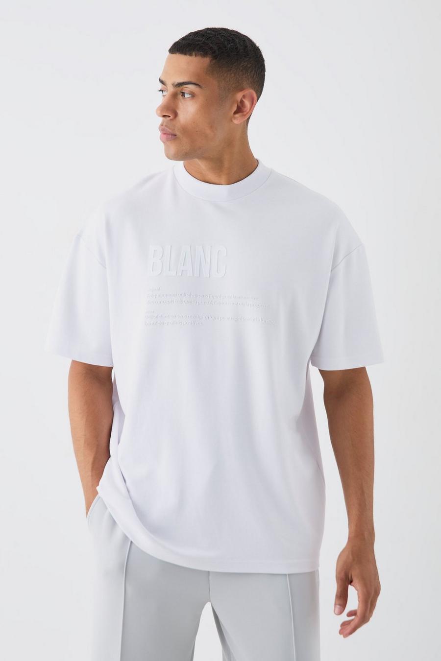 White Oversized Rubber Print Heavyweight T-shirt
