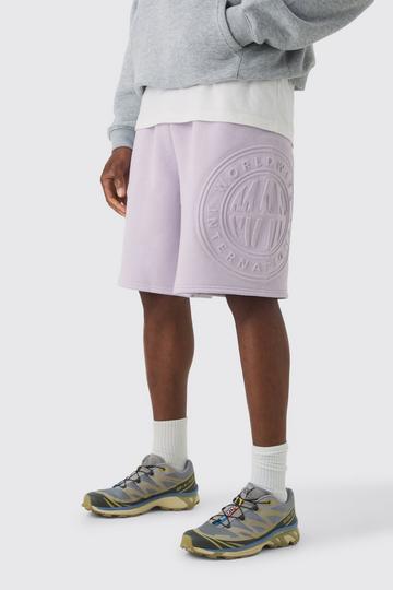 Oversized Long Length Worldwide Embossed Short lilac