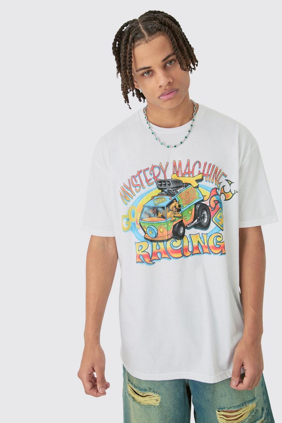 White Scooby Doo Oversize t-shirt med tryck image number 1