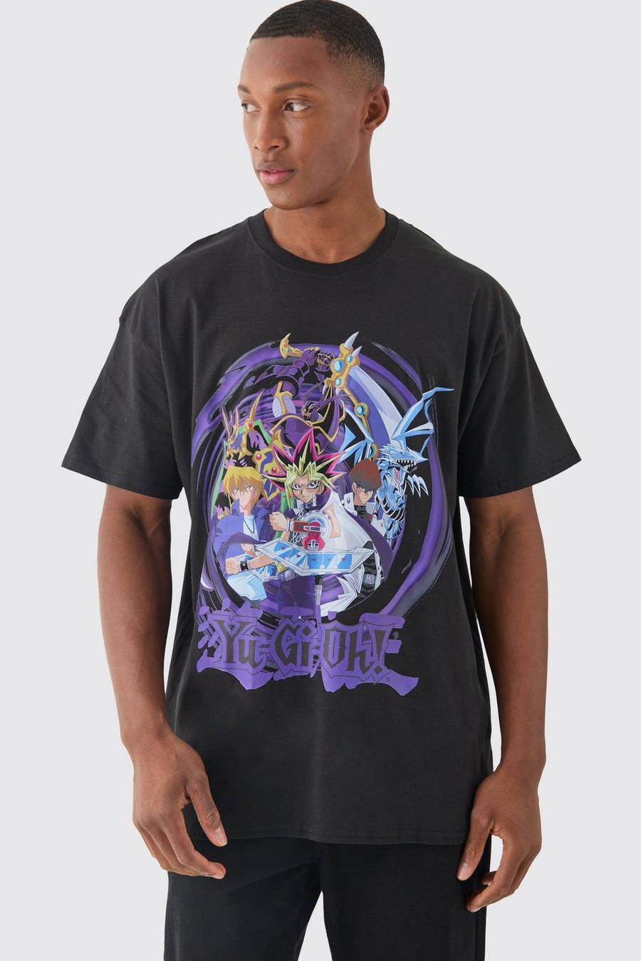 T-shirt oversize à imprimé Yu-Gi-Oh!, Black