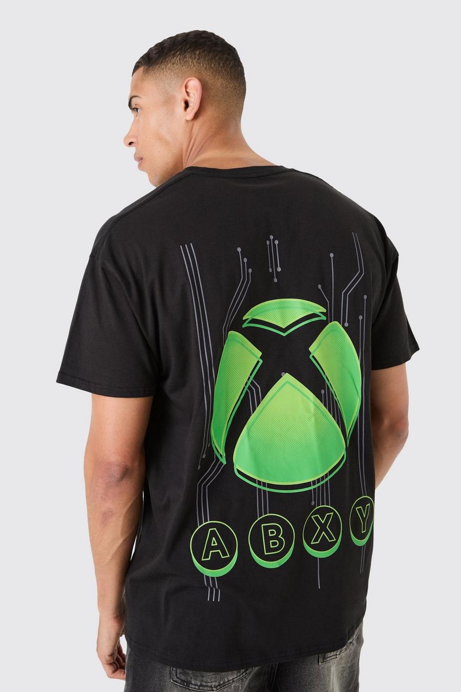 Black Oversized Xbox Logo License T-shirt image number 1