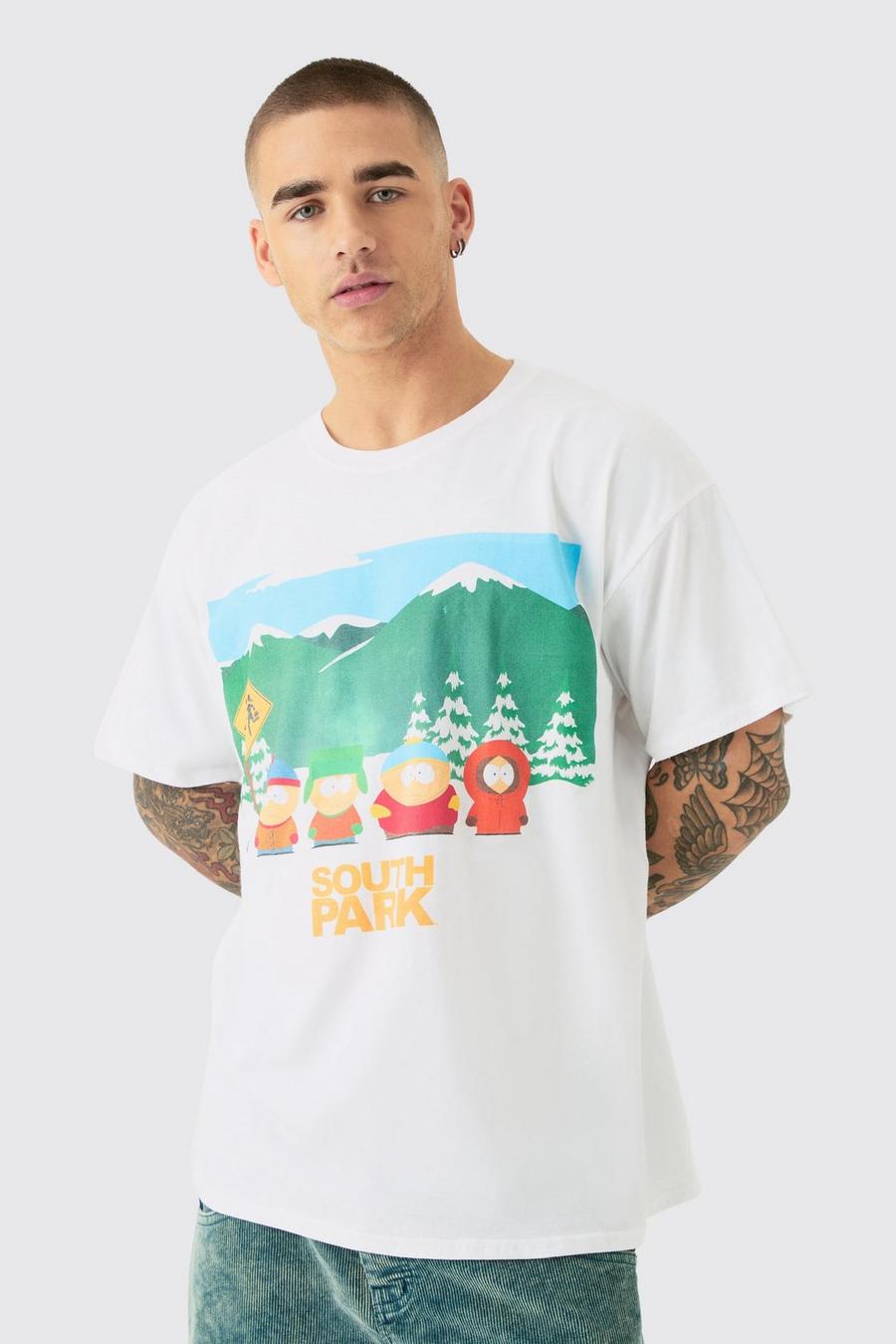 Camiseta oversize con estampado de South Park, White image number 1