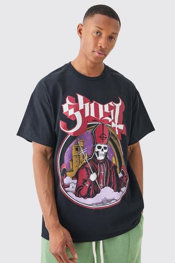 Oversized Ghost Band License T-shirt black