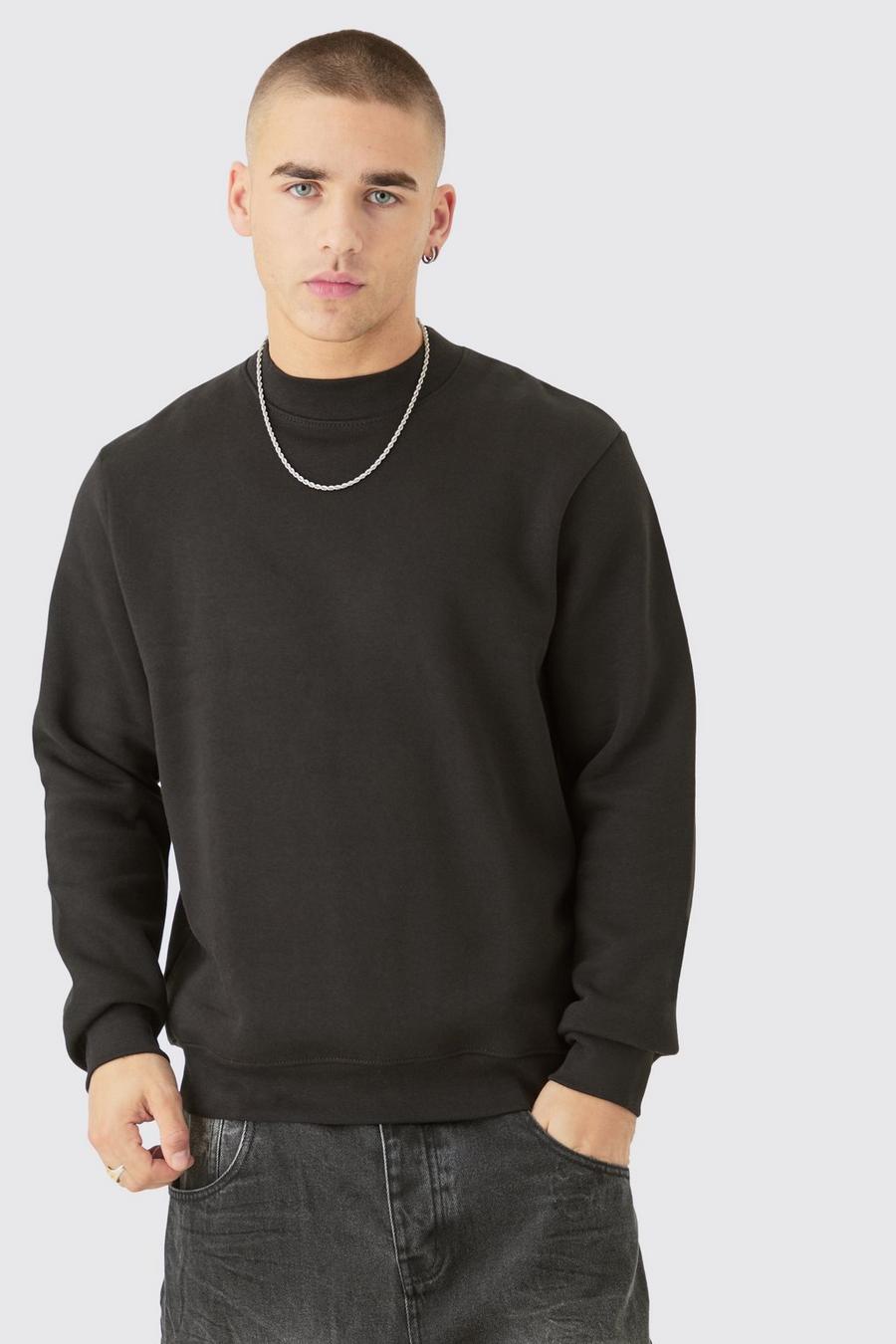 Black Sweatshirt med hög halsmudd