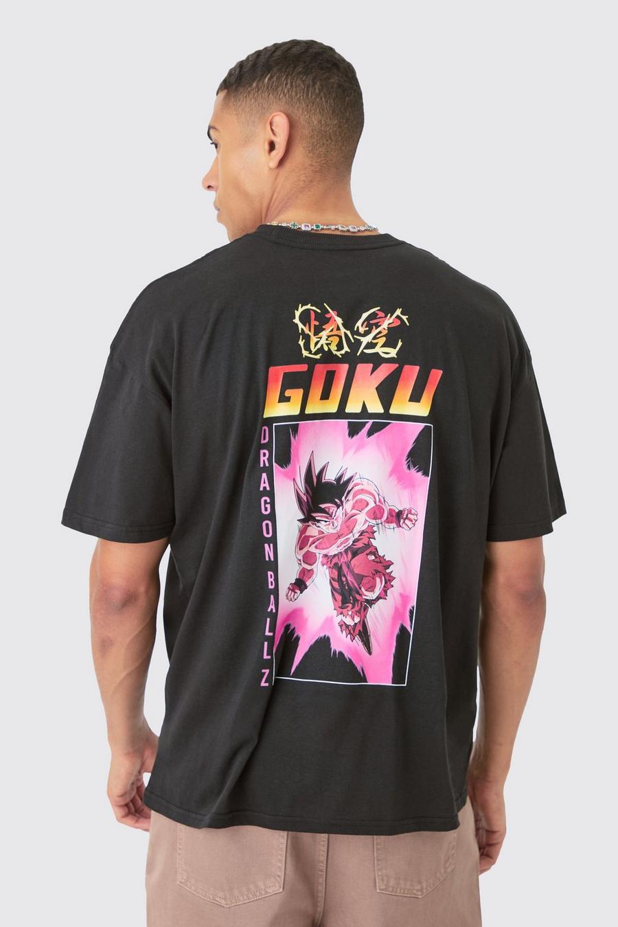 Black Oversized Gelicenseerd Dragon Ball Z Anime T-Shirt image number 1
