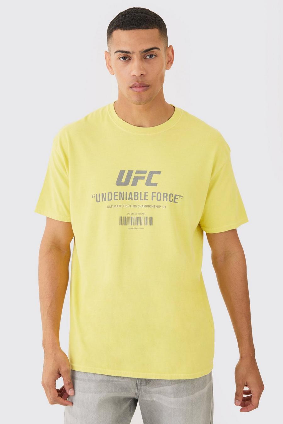 Yellow Oversized Gelicenseerd UFC T-Shirt image number 1