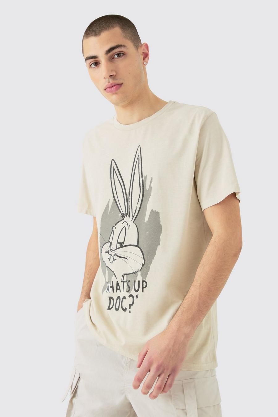 Sand Oversized Looney Tunes Bugs Bunny License T-shirt image number 1