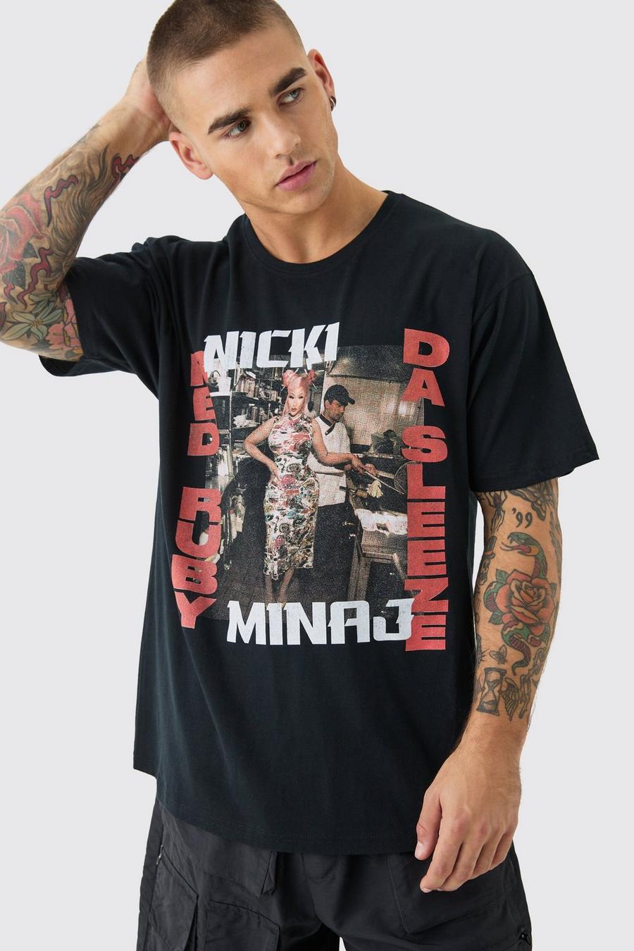 Black Loose Nicki Minaj License T-shirt image number 1