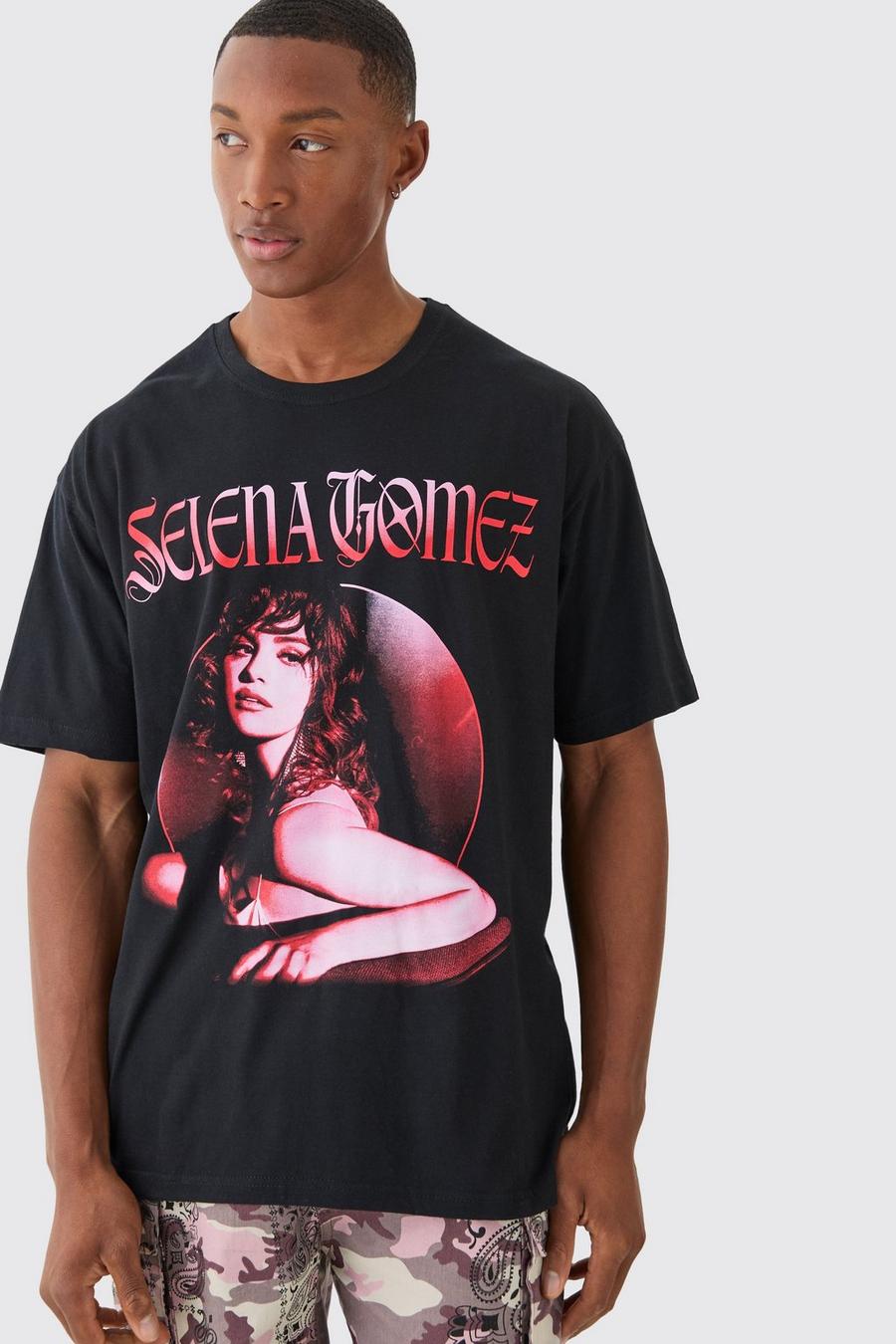 Oversize T-Shirt mit lizenziertem Selena Gomez Print, Black image number 1