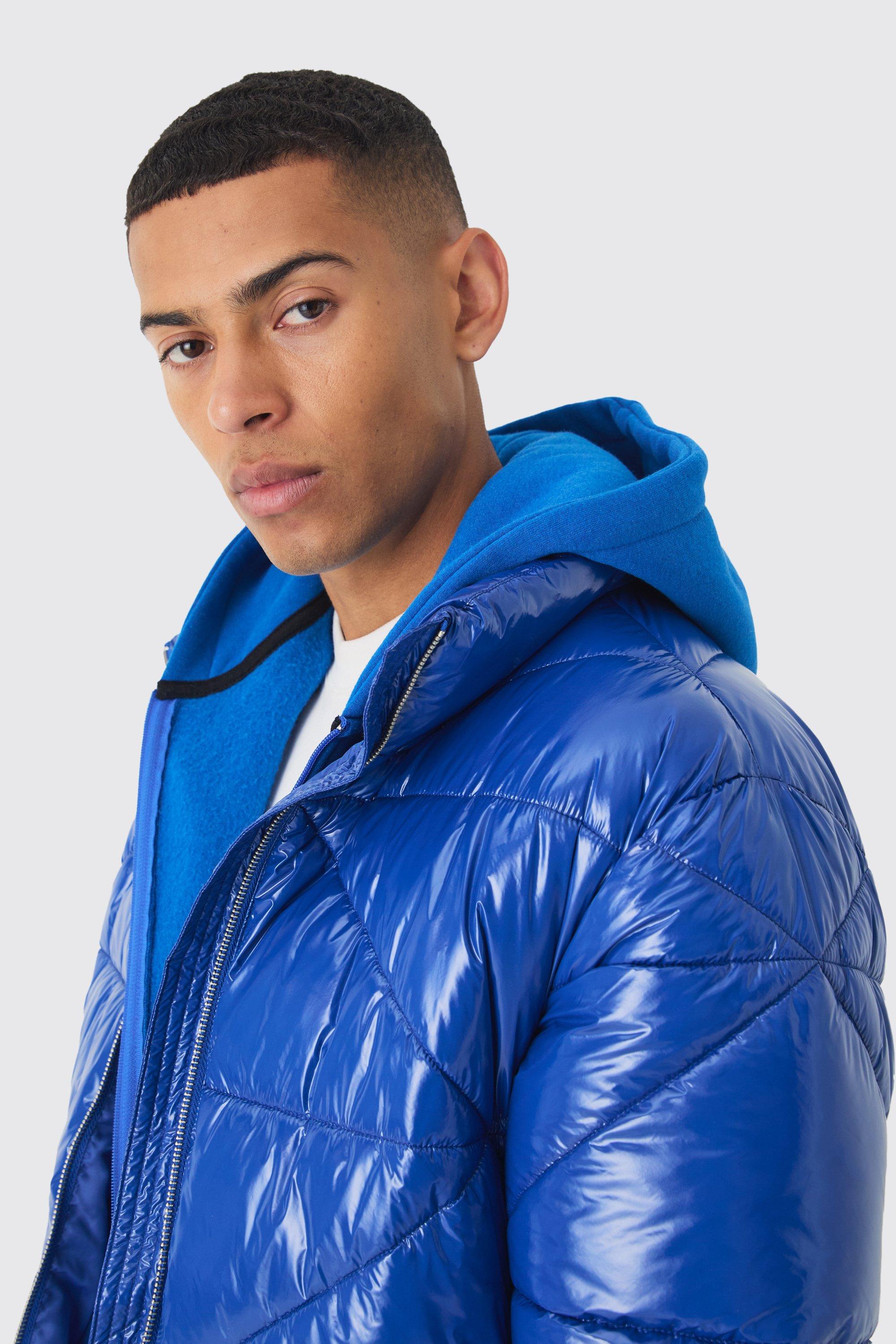 High shine vinyl puffer jacket online