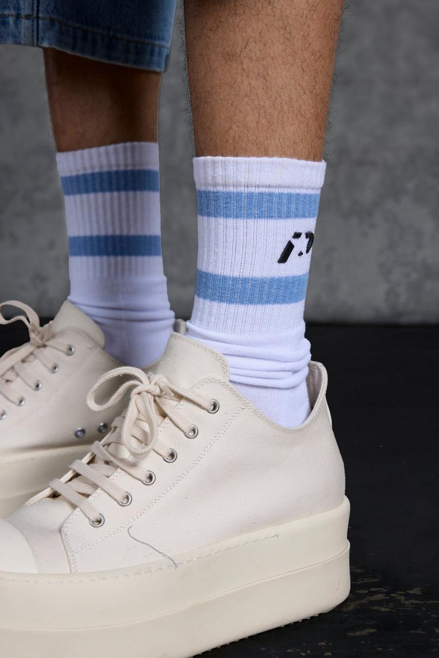 White Gunna Sport Tube Socks With Injection Print image number 1