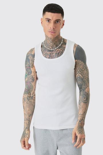 Tall Muscle Fit Vest white