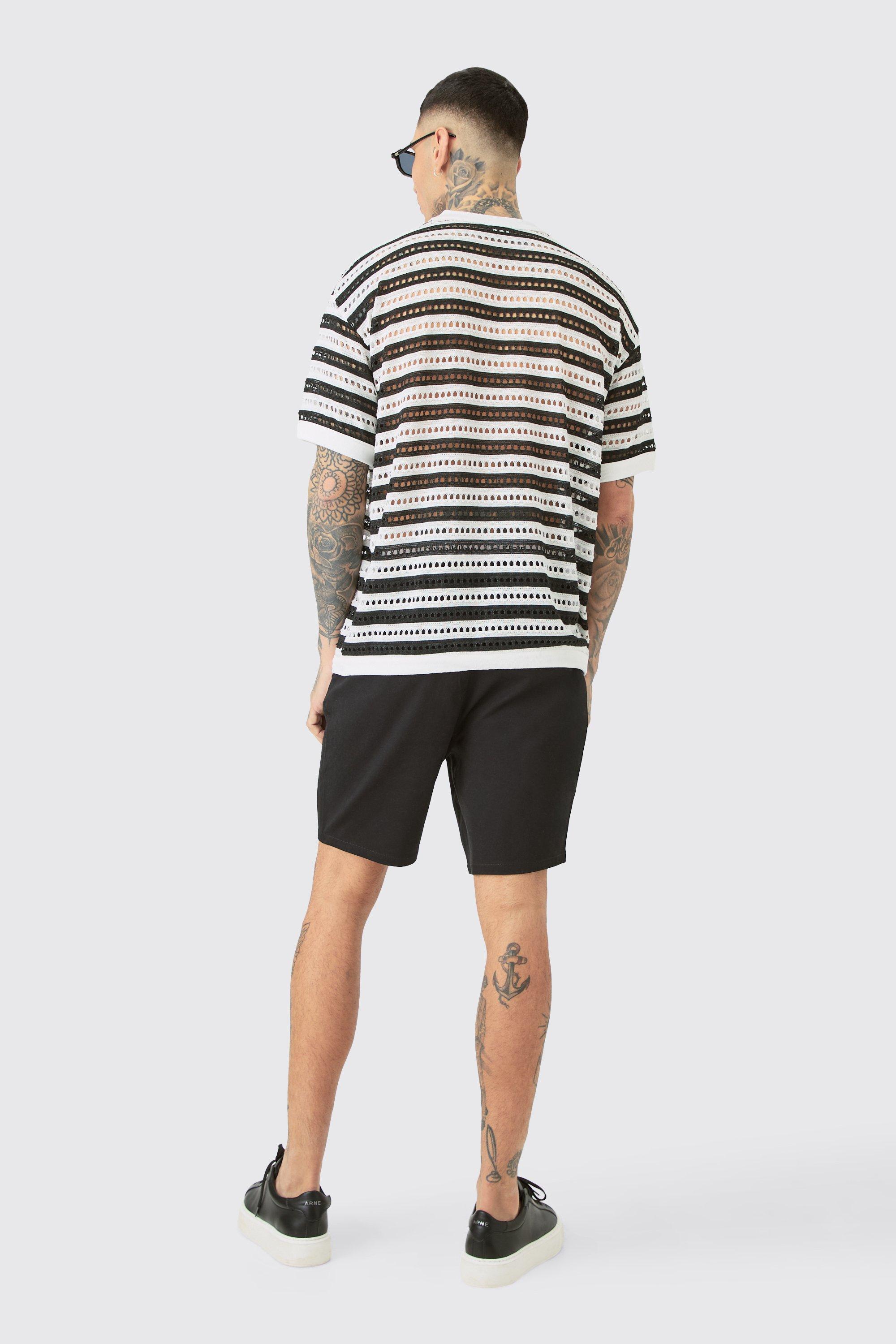 Tall Fixed Waist Black Skinny Fit Chino Shorts