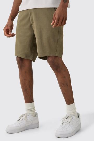 Tall Fixed Waist Khaki Skinny Fit Chino Shorts khaki