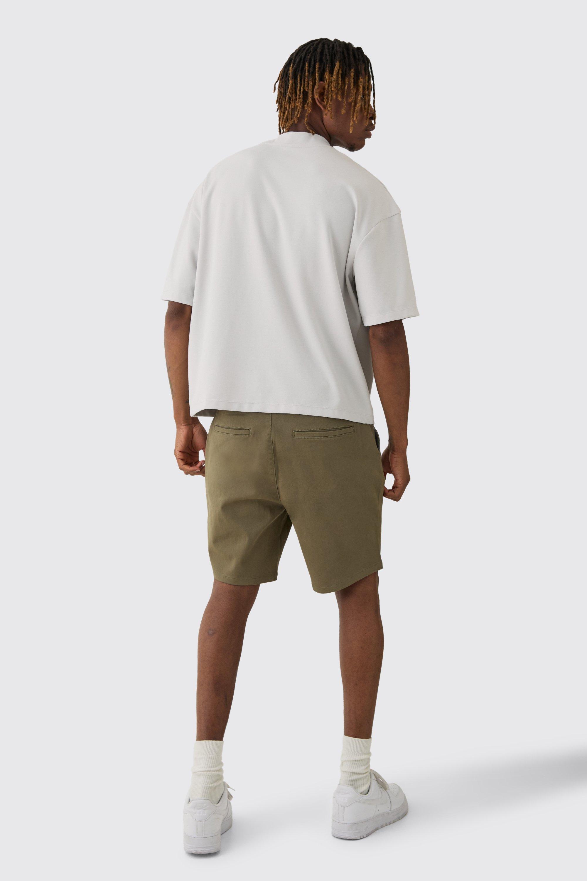 Tall Skinny Chino Shorts in Khaki Optik