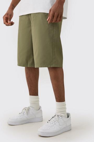 Tall Fixed Waist Khaki Relaxed Fit Shorts khaki