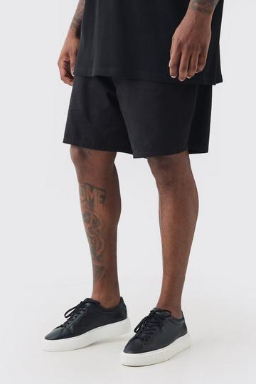 Plus Fixed Waist Black Relaxed Fit Short Shorts black