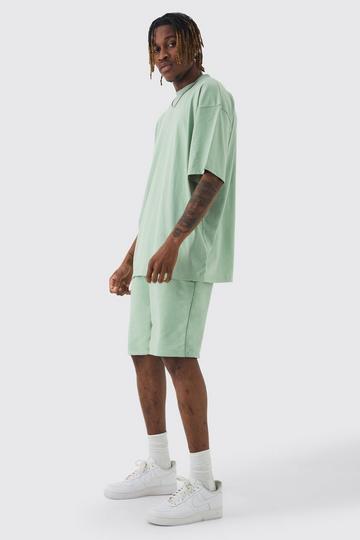 Tall Oversized T-shirt & Short Set sage