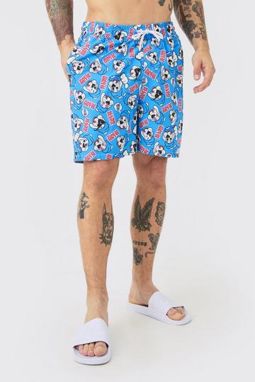 Mid Length Slush Puppie Swim Short blue