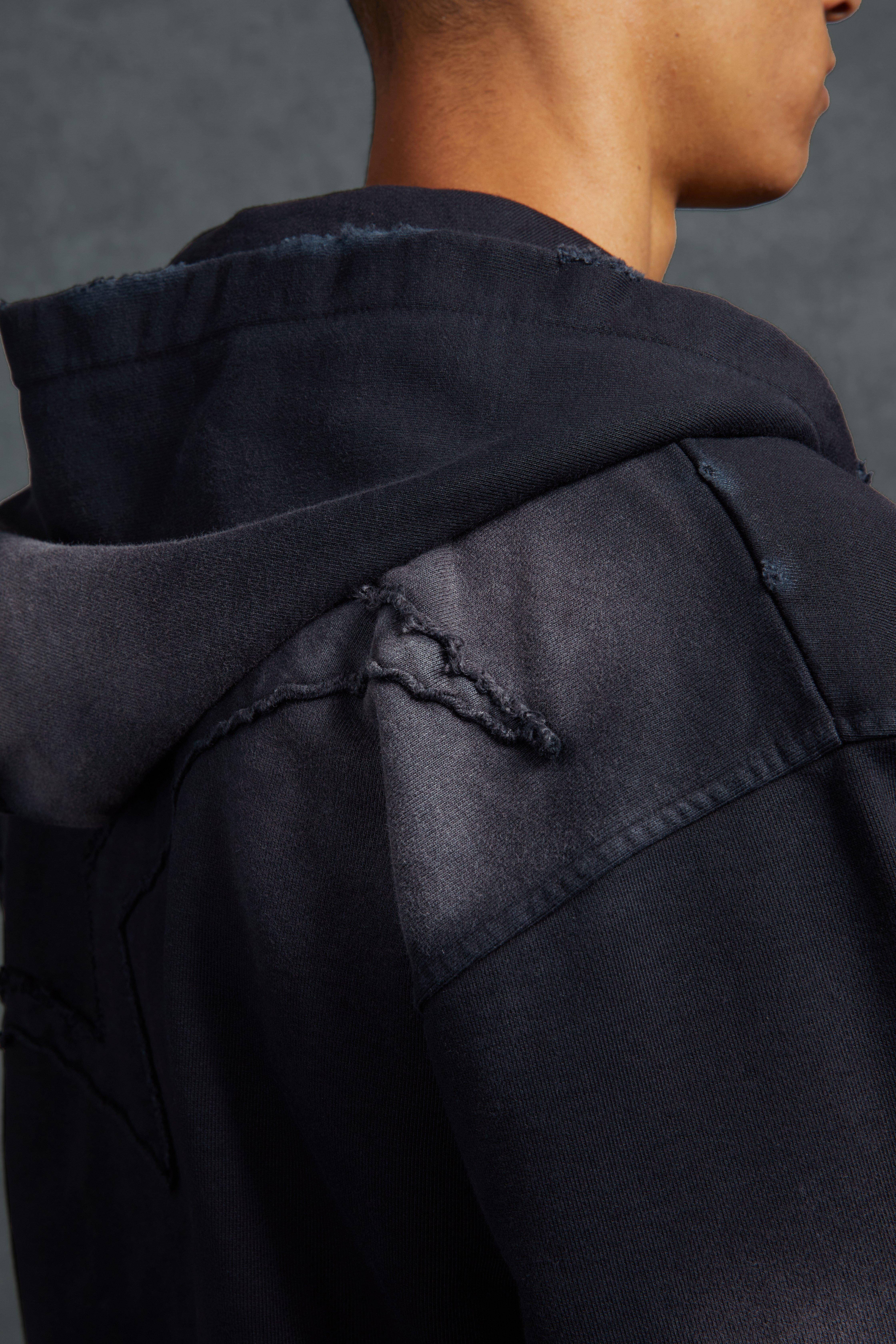 P-Star Shrunken Fit Zip Up Hoodie with Applique | boohoo USA
